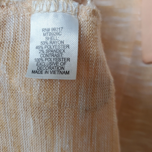 Charming Charlie Crochet Detail Peach Knit Top - Picture 9 of 11